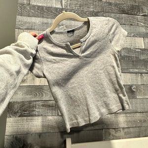 OS GREY CROP TOP